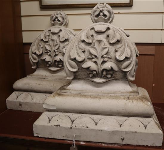 Seven cast plaster roundels and corbels